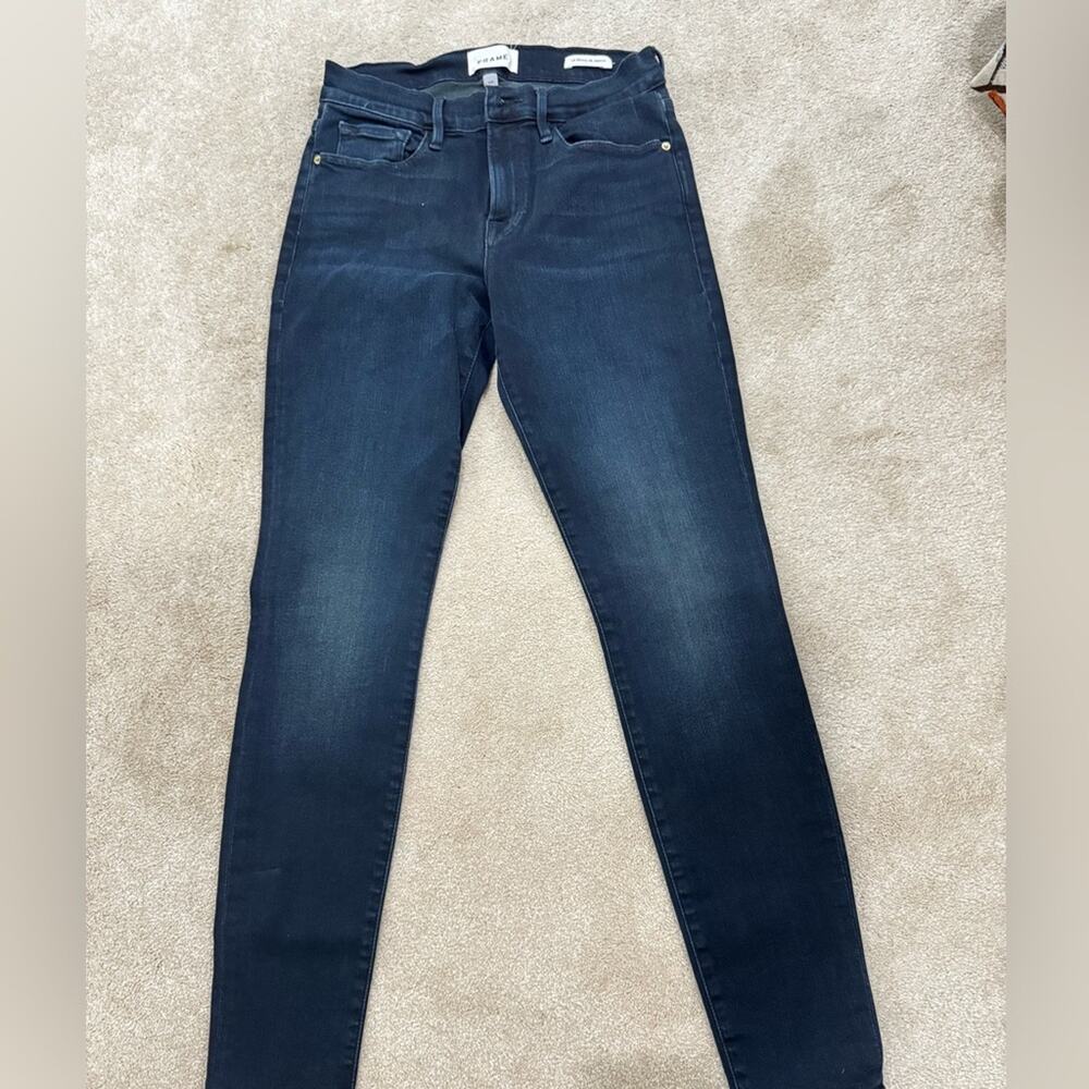Frame Denim Dark Blue Skinny Jeans, size 29